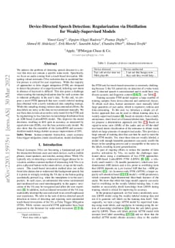 Device-Directed Speech Detection: Regularization via Distillation for
  Weakly-Supervised Models