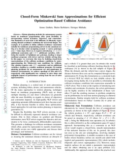 Closed-Form Minkowski Sum Approximations for Efficient
  Optimization-Based Collision Avoidance