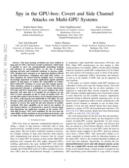 Spy in the GPU-box: Covert and Side Channel Attacks on Multi-GPU Systems