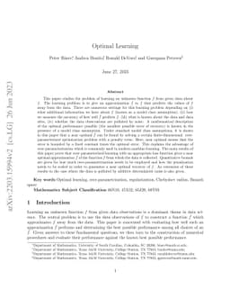 Optimal Learning