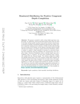 Monitored Distillation for Positive Congruent Depth Completion