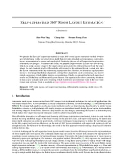Self-supervised 360$^{\circ}$ Room Layout Estimation