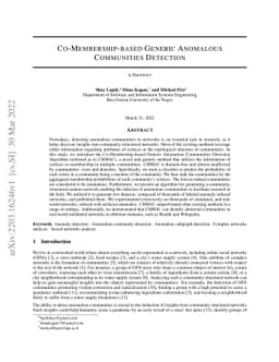 Co-Membership-based Generic Anomalous Communities Detection
