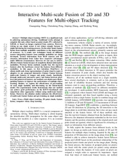 Interactive Multi-scale Fusion of 2D and 3D Features for Multi-object
  Tracking