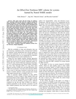 An Offset-Free Nonlinear MPC scheme for systems learned by Neural NARX
  models