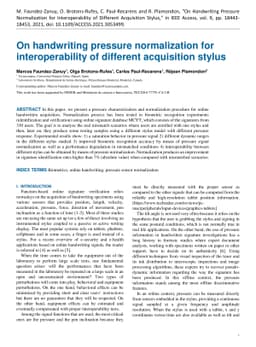 On handwriting pressure normalization for interoperability of different
  acquisition stylus