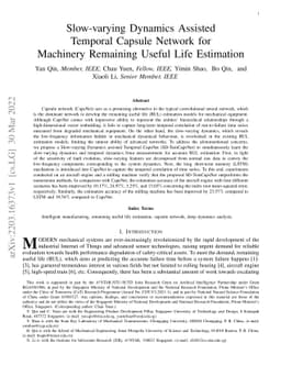 Slow-varying Dynamics Assisted Temporal Capsule Network for Machinery
  Remaining Useful Life Estimation