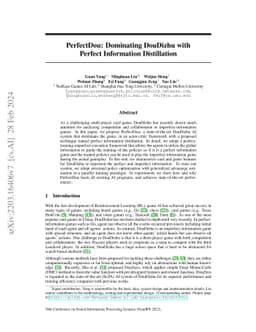 PerfectDou: Dominating DouDizhu with Perfect Information Distillation
