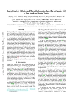 Learn2Sing 2.0: Diffusion and Mutual Information-Based Target Speaker
  SVS by Learning from Singing Teacher