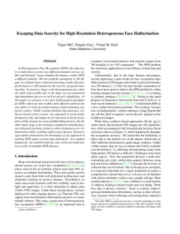 Escaping Data Scarcity for High-Resolution Heterogeneous Face
  Hallucination