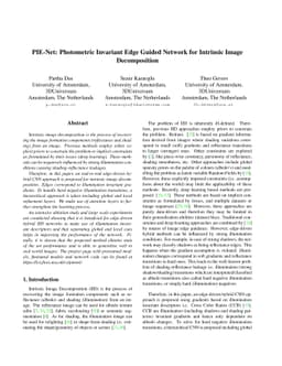 PIE-Net: Photometric Invariant Edge Guided Network for Intrinsic Image
  Decomposition
