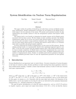 System Identification via Nuclear Norm Regularization