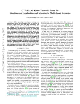 GTP-SLAM: Game-Theoretic Priors for Simultaneous Localization and
  Mapping in Multi-Agent Scenarios