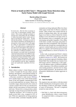Misogynistic Meme Detection using Early Fusion Model with Graph Network