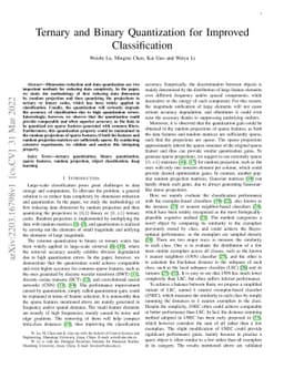 Ternary and Binary Quantization for Improved Classification