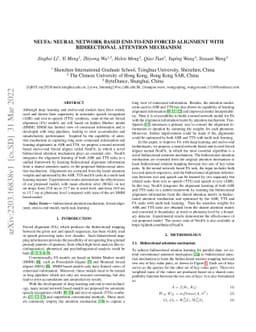 NeuFA: Neural Network Based End-to-End Forced Alignment with
  Bidirectional Attention Mechanism
