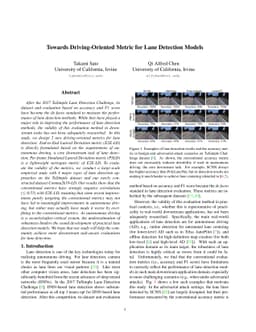 Towards Driving-Oriented Metric for Lane Detection Models
