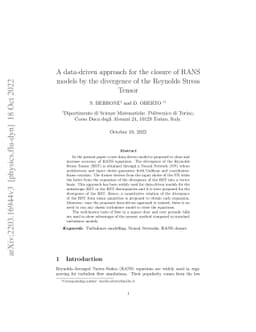 A data-driven approach for the closure of RANS models by the divergence
  of the Reynolds Stress Tensor