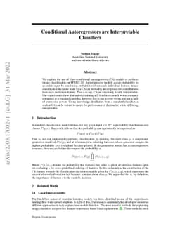 Conditional Autoregressors are Interpretable Classifiers