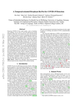 A Temporal-oriented Broadcast ResNet for COVID-19 Detection