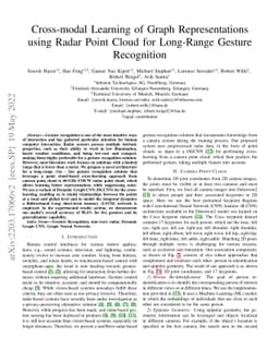 Cross-modal Learning of Graph Representations using Radar Point Cloud
  for Long-Range Gesture Recognition