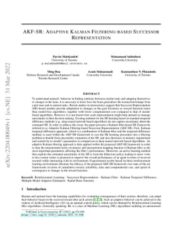 AKF-SR: Adaptive Kalman Filtering-based Successor Representation