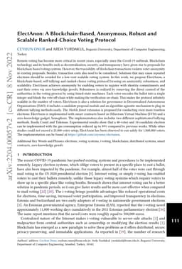 ElectAnon: A Blockchain-Based, Anonymous, Robust and Scalable
  Ranked-Choice Voting Protocol