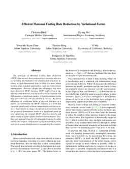 Efficient Maximal Coding Rate Reduction by Variational Forms