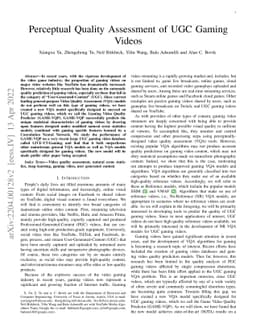 Perceptual Quality Assessment of UGC Gaming Videos