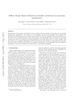 DBCal: Density Based Calibration of classifier predictions for
  uncertainty quantification