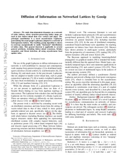 Diffusion of Information on Networked Lattices by Gossip
