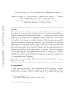 Dynamic Supervisor for Cross-dataset Object Detection