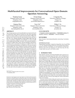 Multifaceted Improvements for Conversational Open-Domain Question
  Answering
