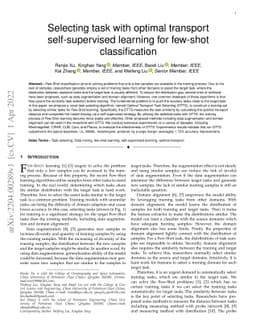 Selecting task with optimal transport self-supervised learning for
  few-shot classification