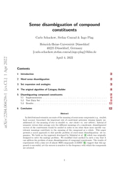Sense disambiguation of compound constituents