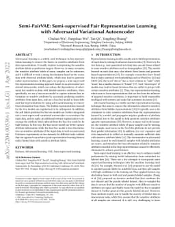 Semi-FairVAE: Semi-supervised Fair Representation Learning with
  Adversarial Variational Autoencoder