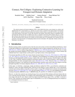 Connect, Not Collapse: Explaining Contrastive Learning for Unsupervised
  Domain Adaptation