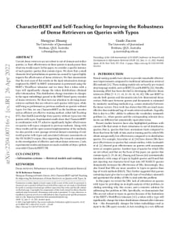 CharacterBERT and Self-Teaching for Improving the Robustness of Dense
  Retrievers on Queries with Typos