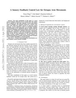 A Sensory Feedback Control Law for Octopus Arm Movements
