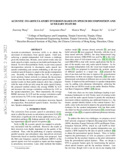 Acoustic-to-articulatory Inversion based on Speech Decomposition and
  Auxiliary Feature