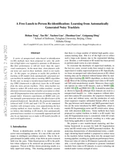 A Free Lunch to Person Re-identification: Learning from Automatically
  Generated Noisy Tracklets