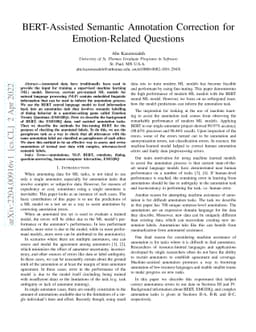 BERT-Assisted Semantic Annotation Correction for Emotion-Related
  Questions
