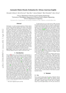 Automatic Dialect Density Estimation for African American English