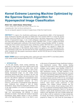 Kernel Extreme Learning Machine Optimized by the Sparrow Search
  Algorithm for Hyperspectral Image Classification