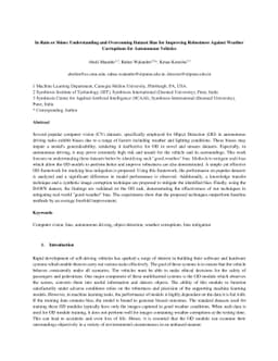 In Rain or Shine: Understanding and Overcoming Dataset Bias for
  Improving Robustness Against Weather Corruptions for Autonomous Vehicles