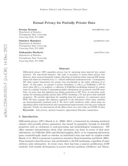 Formal Privacy for Partially Private Data