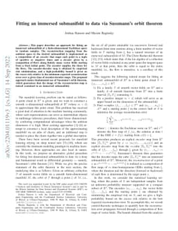 Fitting an immersed submanifold to data via Sussmann's orbit theorem