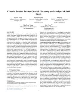 Clues in Tweets: Twitter-Guided Discovery and Analysis of SMS Spam