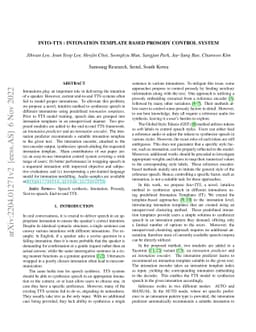 Into-TTS : Intonation Template Based Prosody Control System