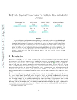 FedSynth: Gradient Compression via Synthetic Data in Federated Learning